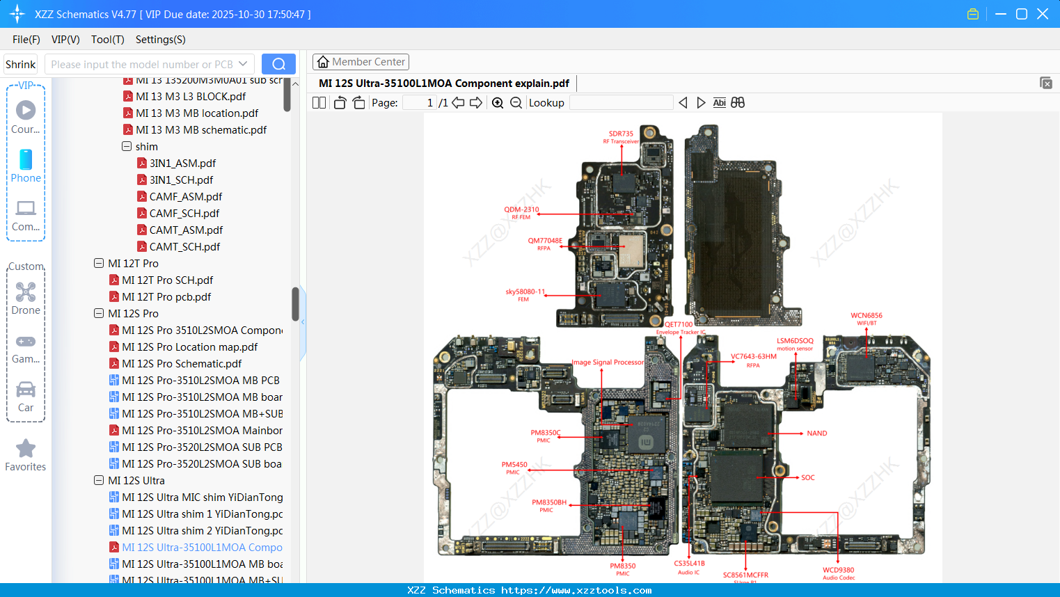 Xiaomi MI 12S Ultra-35100L1MOA Component Explain